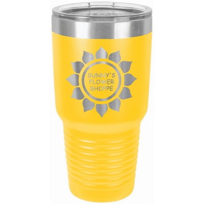 30 Oz. Yellow Polar Camel Ringneck Vacuum Insulated Tumbler w/Clear Lid
