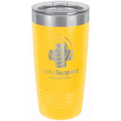 20 Oz. Yellow Ringneck Vacuum Insulated Tumbler w/Clear Lid